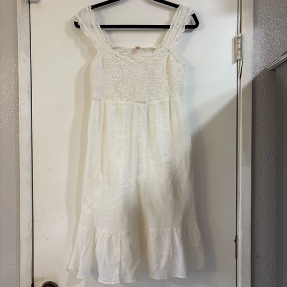 Anthropologie Maeve Boho Gauzy Cotton Dress Smocked Lined Pockets Beach Coast - Picture 1 of 8